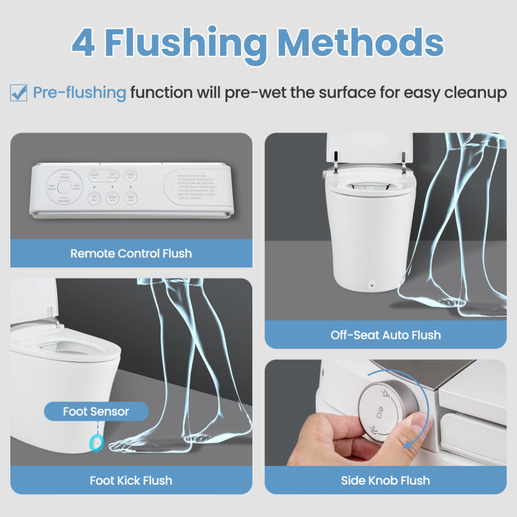 Costway Elongated Smart Toilet Bidet 1.16 GPF Auto Open Lid Heated Seat New
