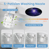 Costway Elongated Smart Toilet Bidet 1.16 GPF Auto Open Lid Heated Seat New