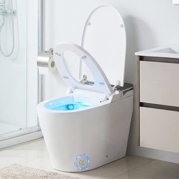 Costway Smart Toilet Built-In Bidet ADA Height Auto Flush Heated Seat Remote 70716749 New