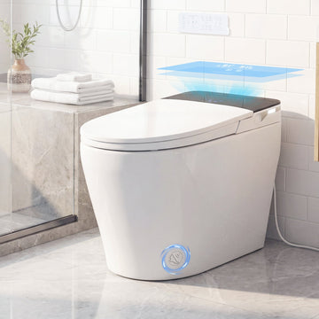 Costway Smart Toilet Built-In Bidet ADA Height Auto Flush Heated Seat Remote 70716749 New