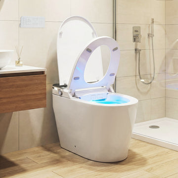 Costway Smart Toilet Built-In Bidet ADA Height Auto Flush Heated Seat Remote 70716749 New
