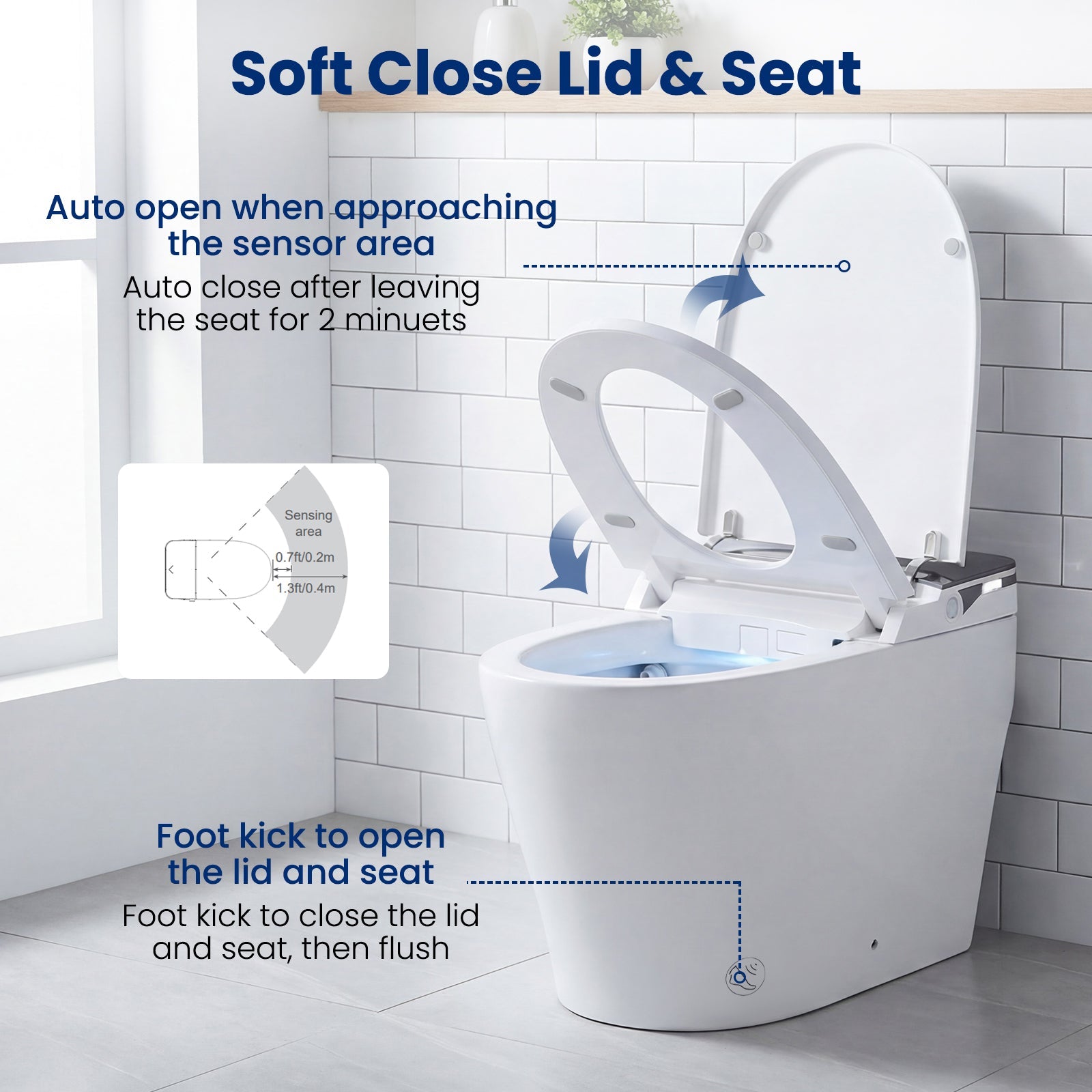 Costway Smart Toilet Built-In Bidet ADA Height Auto Flush Heated Seat Remote 70716749 New
