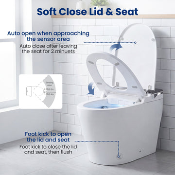 Costway Smart Toilet Built-In Bidet ADA Height Auto Flush Heated Seat Remote 70716749 New