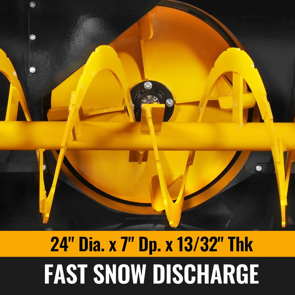 48" 3 Point PTO Snow Blower 24" Impeller Diameter 360° Snow Chute (PTO Shaft Included with Slip Clutch),  20-45 HP,  TSB48