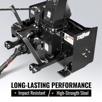 48" 3 Point PTO Snow Blower 24" Impeller Diameter 360° Snow Chute (PTO Shaft Included with Slip Clutch),  20-45 HP,  TSB48
