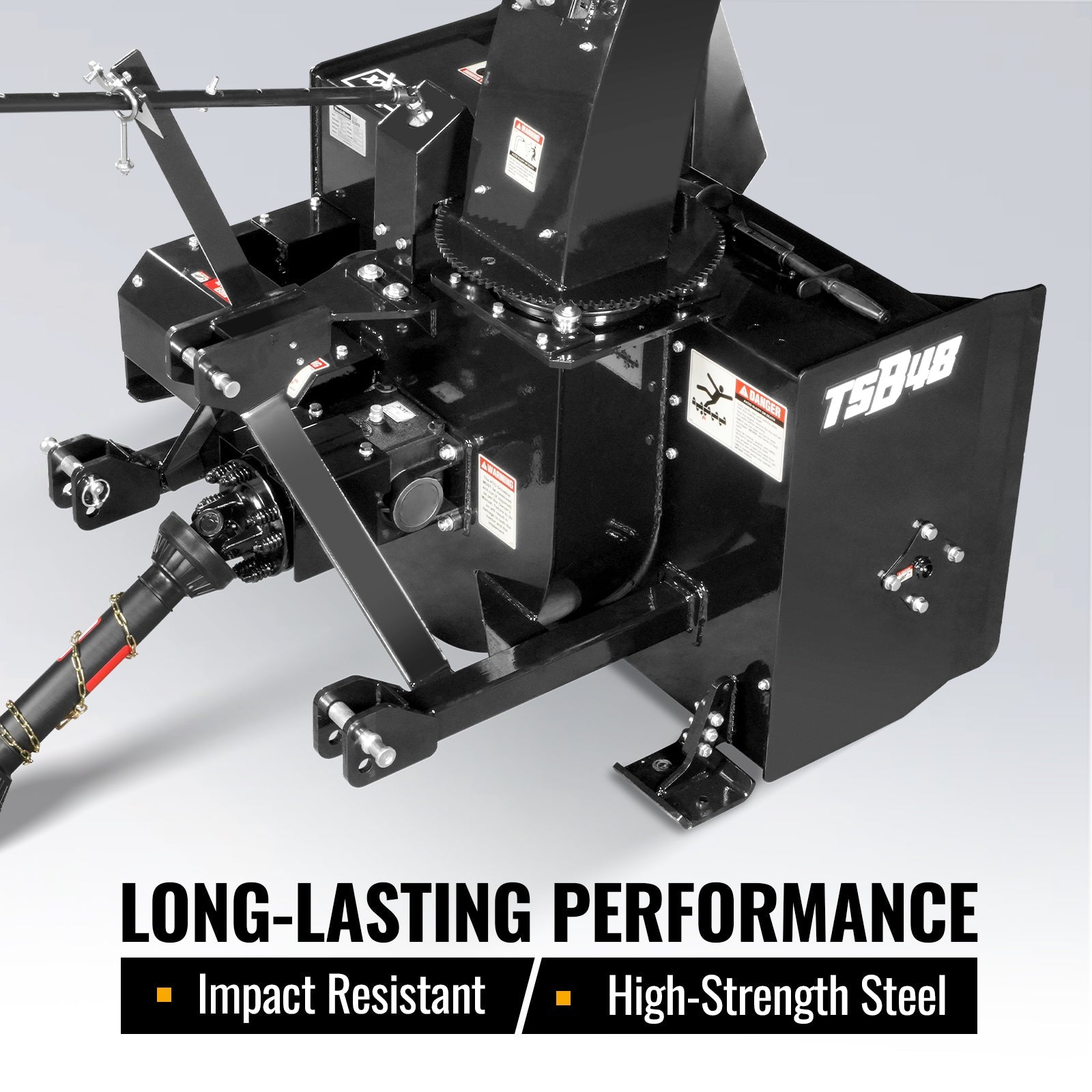 48" 3 Point PTO Snow Blower 24" Impeller Diameter 360° Snow Chute (PTO Shaft Included with Slip Clutch),  20-45 HP,  TSB48