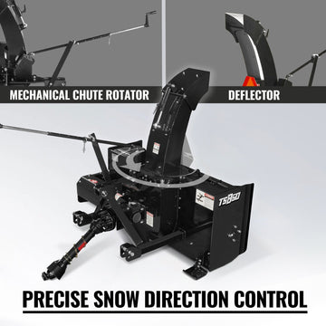MechMaxx TSB60 Snow Blower 60" 3 Point PTO 24" Impeller Diameter 360° Snow Chute 25-65 HP New