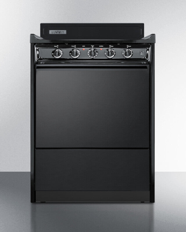 SUMMIT  24" Wide Electric Coil Range - Black (TEM610C)