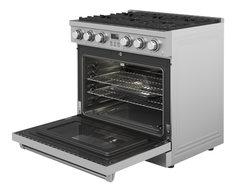 THOR KITCHEN  36 Inch Contemporary Professional Liquid Propane Range Thor Kitchen - Stainless Steel (ARG36LP)