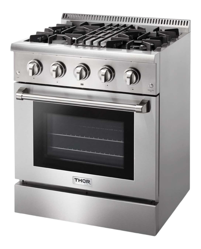 Thor Kitchen  30 Inch Professional Dual Fuel Range - Stainless Steel (HRD3088U)