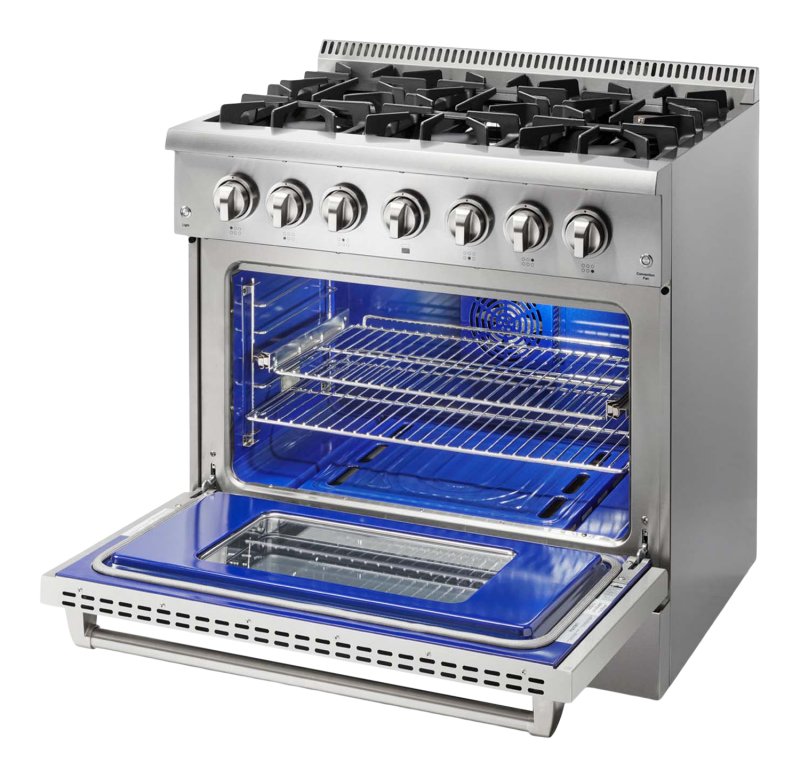 Thor Kitchen  36 Inch Dual Fuel Range - Professional (Discontinued) - Stainless Steel (HRD3606U)