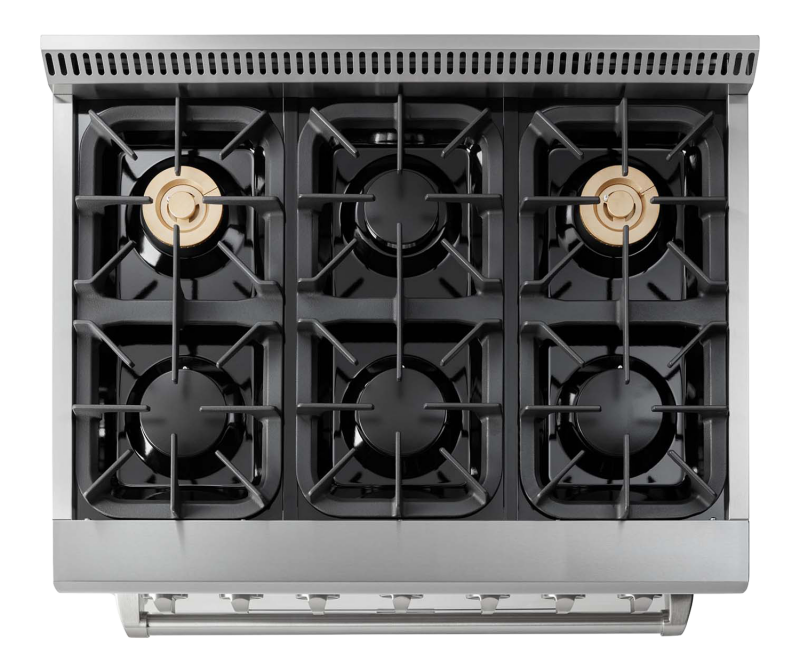 Thor Kitchen  36 Inch Dual Fuel Range - Professional (Discontinued) - Stainless Steel (HRD3606U)