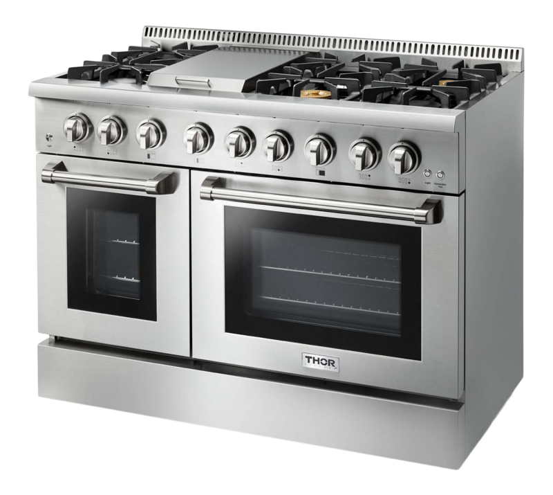 Thor Kitchen  48 Inch Dual Fuel Range in Stainless Steel - Professional (Discontinued) - Stainless Steel (HRD4803U)