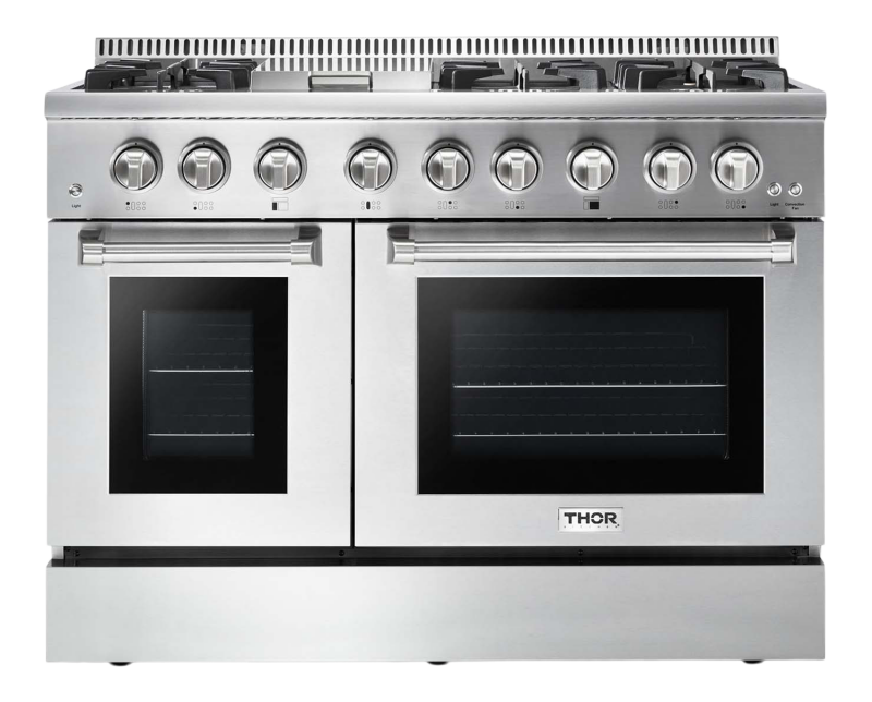 THOR KITCHEN  48 Inch Professional Dual Fuel Liquid Propane Range In Stainless Steel - Stainless Steel (HRD4803ULP)