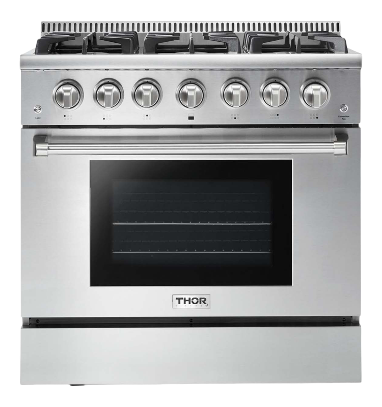 Thor Kitchen  36 Inch Professional Gas Range - Stainless Steel (HRG3618U)