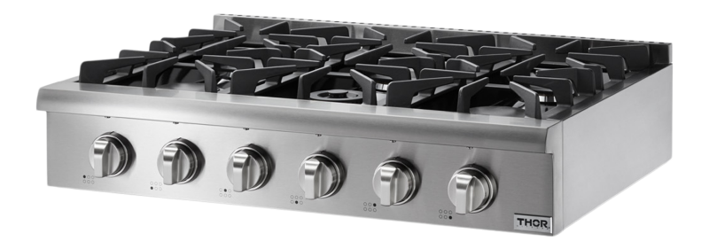 THOR KITCHEN  36 Inch Professional Lp Rangetop Thor Kitchen - Stainless Steel (HRT3618ULP)