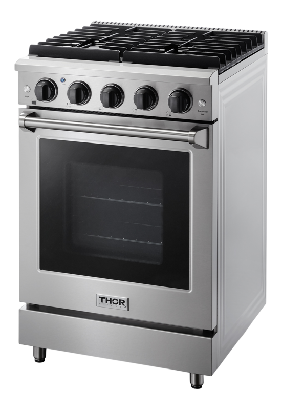 Thor Kitchen  24 Inch 4 Burner Gas Range In Stainless Steel - Stainless Steel (LRG2401U)