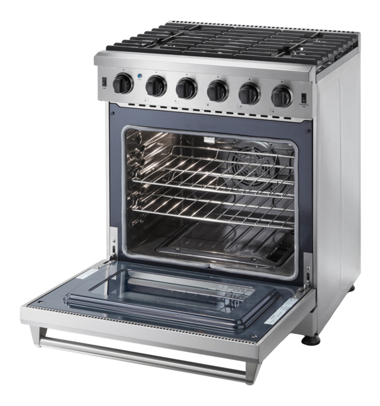 Thor Kitchen  30 Inch Gas Range, 5 Burner Convection Oven Thor Kitchen - Stainless Steel (LRG3001U)