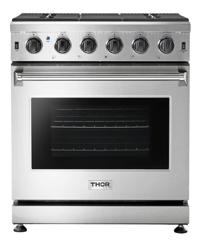 Thor Kitchen  30 Inch Liquid Propane Range, 5 Burner Convection Oven Thor Kitchen - Stainless Steel (LRG3001ULP)