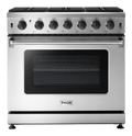 Thor Kitchen  36 Inch Freestanding Gas Range, 6 Burner Convection Oven Thor Kitchen - Stainless Steel (LRG3601U)