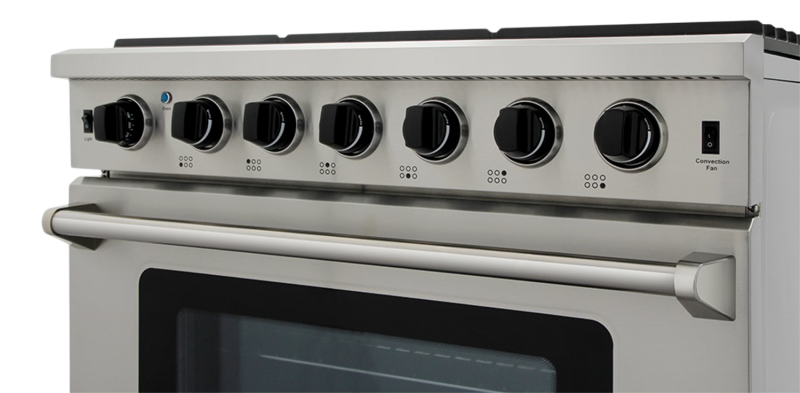 Thor Kitchen  36 Inch Freestanding Gas Range, 6 Burner Convection Oven Thor Kitchen - Stainless Steel (LRG3601U)