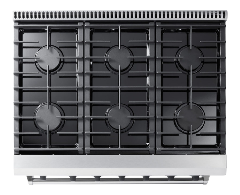 Thor Kitchen  36 Inch Liquid Propane Range, 6 Burner Convection Oven - Stainless Steel (LRG3601ULP)