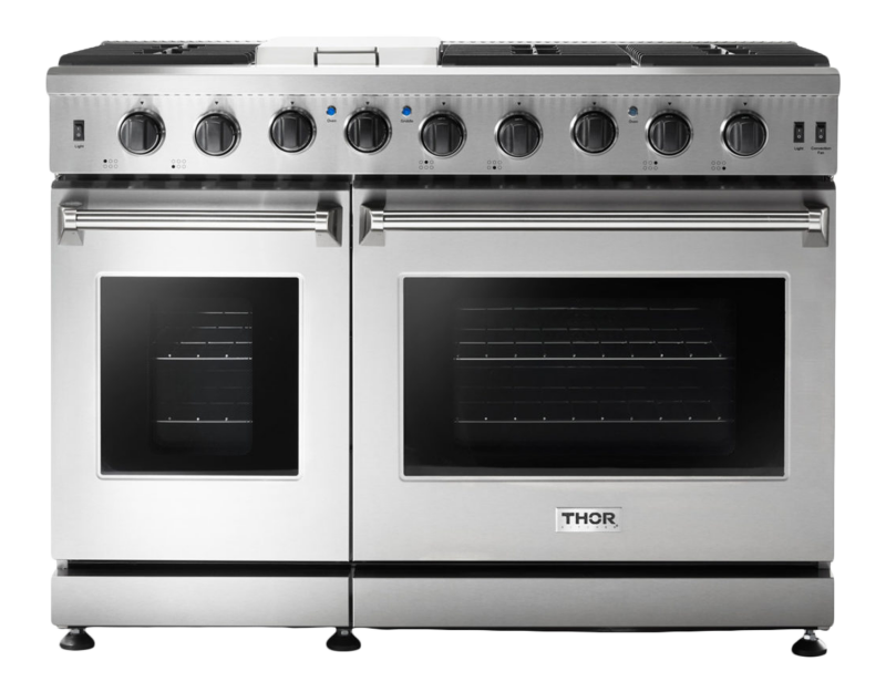 Thor Kitchen  48 Inch Liquid Propane Range, 6 Burner Griddle Double Oven Thor Kitchen - Stainless Steel (LRG4807ULP)