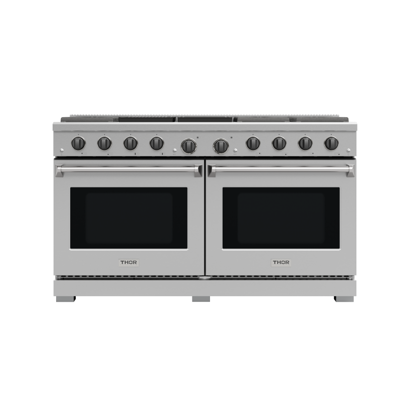 THOR KITCHEN  60 Inch Gas Range, 8 Burner Double Oven - Stainless Steel (LRG60E)
