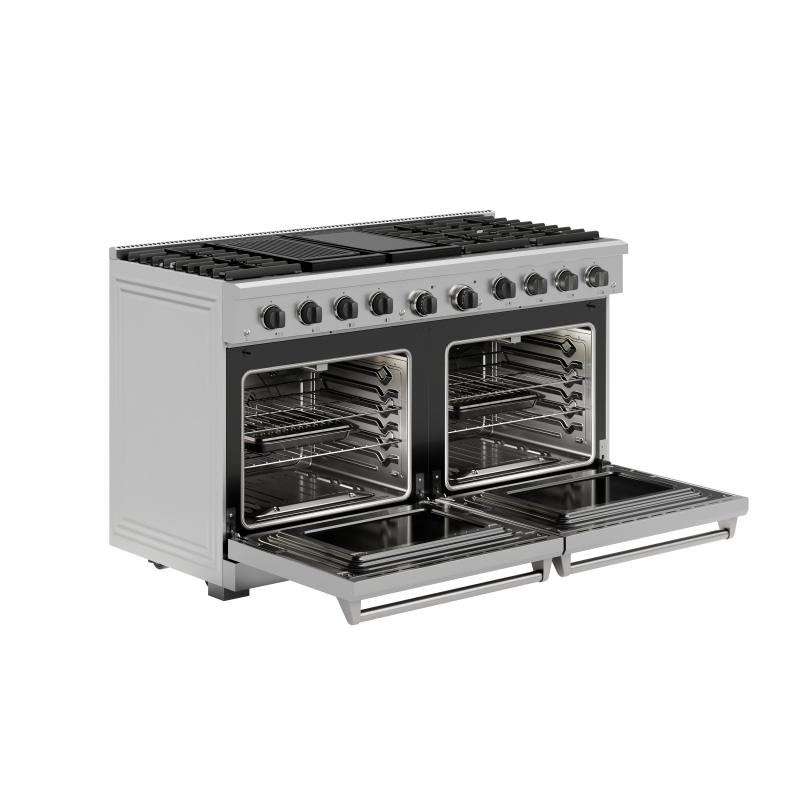 THOR KITCHEN  60 Inch Gas Range, 8 Burner Double Oven - Stainless Steel (LRG60E)