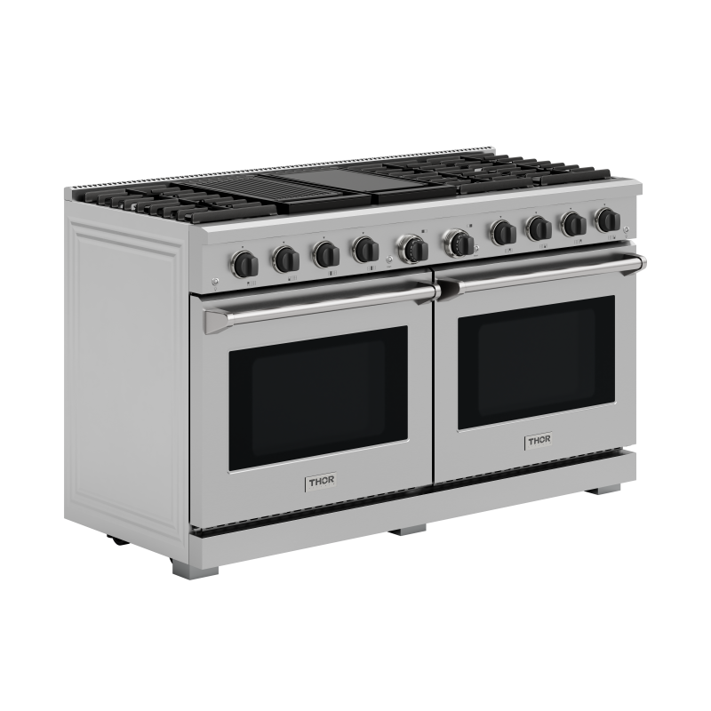 Thor Kitchen  60 Inch Liquid Propane Range, 8 Burner Double Oven - Stainless Steel (LRG60ELP)