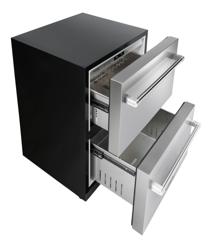 THOR KITCHEN  24 Inch Indoor Outdoor Refrigerator Drawer - Stainless Steel (TRF24U)