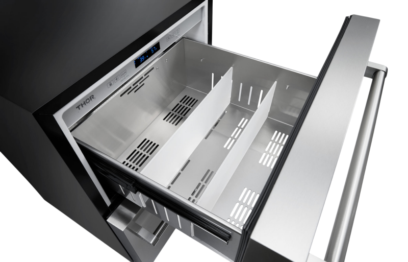 THOR KITCHEN  24 Inch Indoor Outdoor Refrigerator Drawer - Stainless Steel (TRF24U)