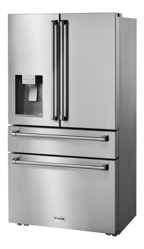 Thor Kitchen  36 Inch Professional French Door Refrigerator With Ice And Water Dispenser Thor Kitchen - Stainless Steel (TRF3601FD)