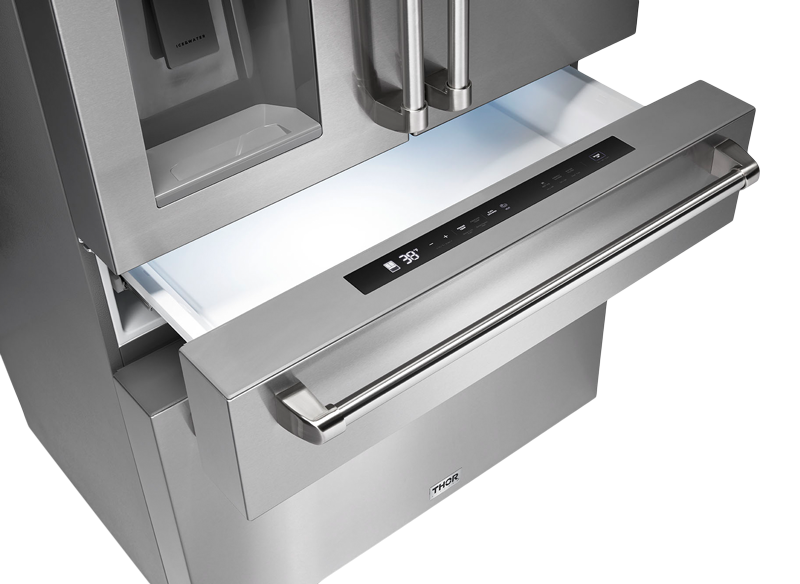 Thor Kitchen  36 Inch Professional French Door Refrigerator With Ice And Water Dispenser Thor Kitchen - Stainless Steel (TRF3601FD)
