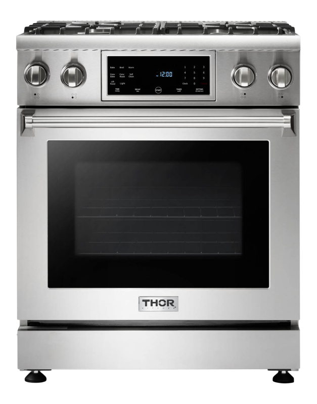 THOR KITCHEN  30 Inch Tilt Panel Gas Range Professional - Stainless Steel (TRG3001)
