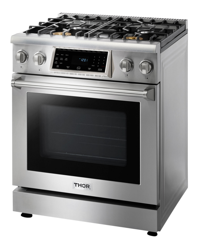 Thor Kitchen  30 Inch Tilt Panel Professional Liquid Propane Range - Stainless Steel (TRG3001LP)
