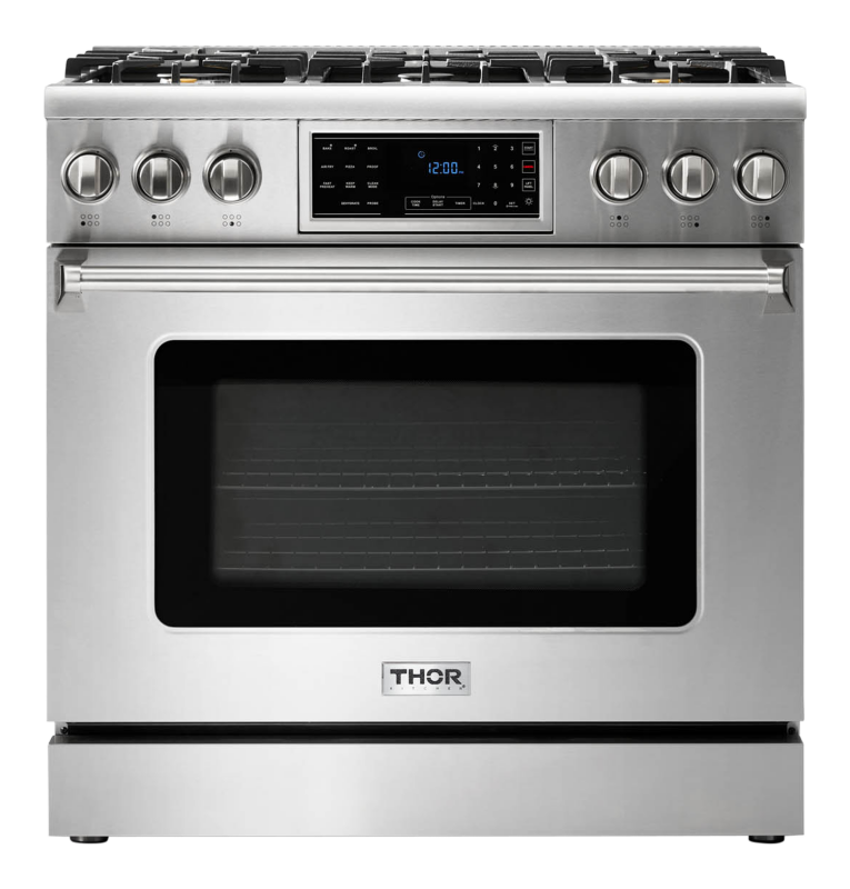 Thor Kitchen  36 Inch Tilt Panel Professional Liquid Propane Range - Stainless Steel (TRG3601LP)