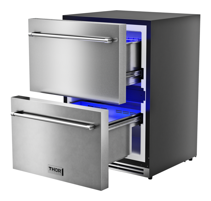 THOR KITCHEN  24 Inch Indoor Outdoor Freezer Drawer Thor Kitchen - Stainless Steel (TRZ24U)