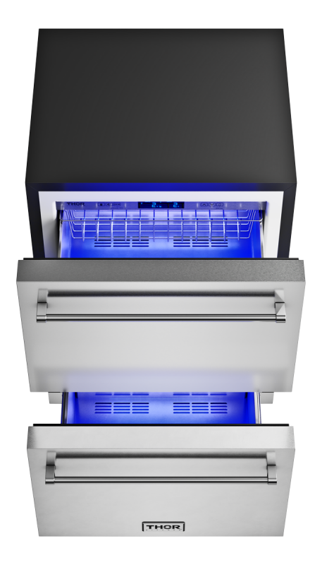 THOR KITCHEN  24 Inch Indoor Outdoor Freezer Drawer Thor Kitchen - Stainless Steel (TRZ24U)