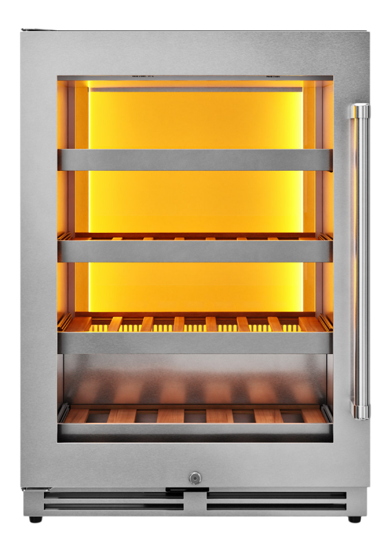 THOR KITCHEN  24 Inch Single Zone Wine Cooler, Left Swing, 45 Wine Bottle Capacity - Stainless Steel (TWC24ULLH)