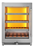 THOR KITCHEN  24 Inch Single Zone Wine Cooler, Left Swing, 45 Wine Bottle Capacity - Stainless Steel (TWC24ULLH)