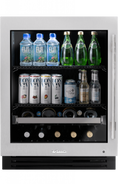 True Residential  24″ ADA Height Beverage Center Stainless Glass - Stainless Steel (TUBADA24LGAS)