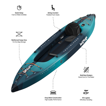 Wave Trailblazer 3.0 Inflatable Kayak Drop-Stitch 1-3 Seater New