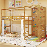 Costway Twin Bunk Bed Wooden Loft Bed Jungle Gym Climbing Ladder 73830022 New