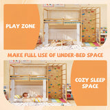 Costway Twin Bunk Bed Wooden Loft Bed Jungle Gym Climbing Ladder 73830022 New