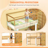 Costway Twin Bunk Bed Wooden Loft Bed Jungle Gym Climbing Ladder 73830022 New