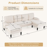 Costway U-Shaped Sectional Sofa Double Chaise Living Room Couch 26463596 New