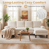 Costway U-Shaped Sectional Sofa Double Chaise Living Room Couch 26463596 New