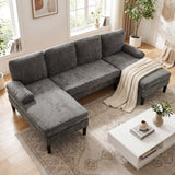 Costway U-Shaped Sectional Sofa Double Chaise Living Room Couch 26463596 New