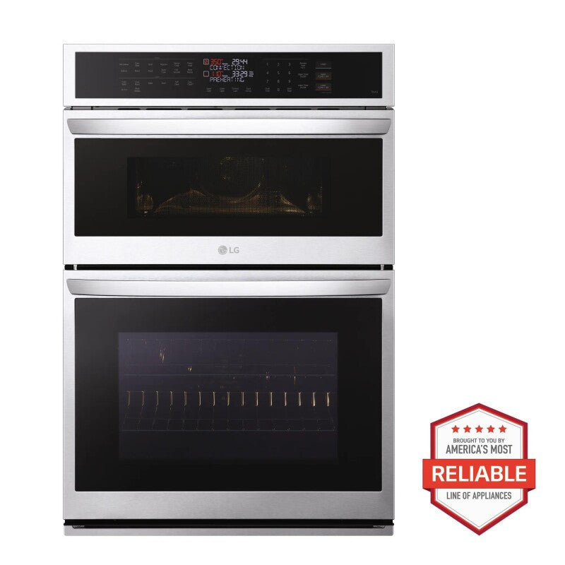 LG  1.7/4.7 Cu. Ft. Smart Combination Wall Oven With Convection And Air Fry - Print Proof Stainless Steel (WCEP6423F)